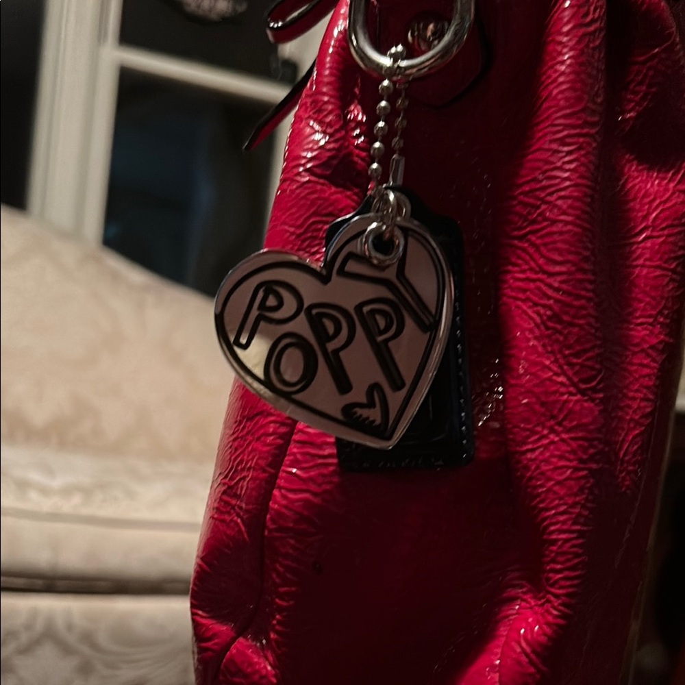 Coach Rare 2012 Set of Poppy Red Patent Leather Satchel & Wristlet Both in EUC - Picture 7 of 16